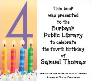 Friends of the Burbank Library Adopt a Book Program